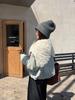 Fluffy Large Lapel Women's Down Padded Short Jacket - Korean Style Loose Baseball Jacket for Autumn/Winter