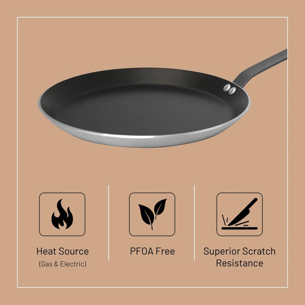 DE BUYER Non-Stick Crepe Pan, 26cm, 8185 Aluminum, France, GKL14026