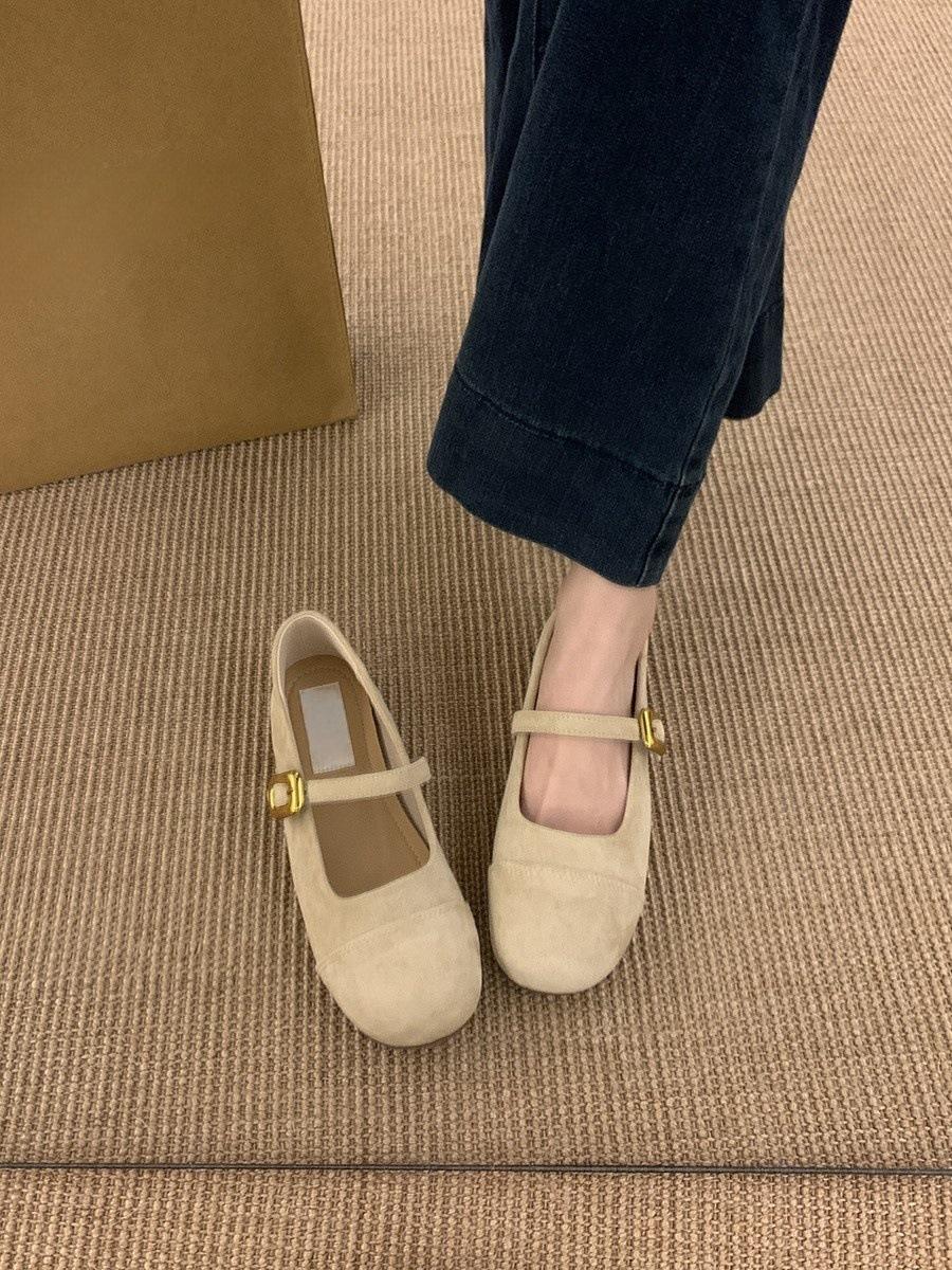 

Ретро нишевые балетки в стиле балета, с круглым носком, с неглубоким вырезом, одинарные туфли, женские, весна-осень, новые, фея, плоские туфли Мэри Джейн 35 бежевый