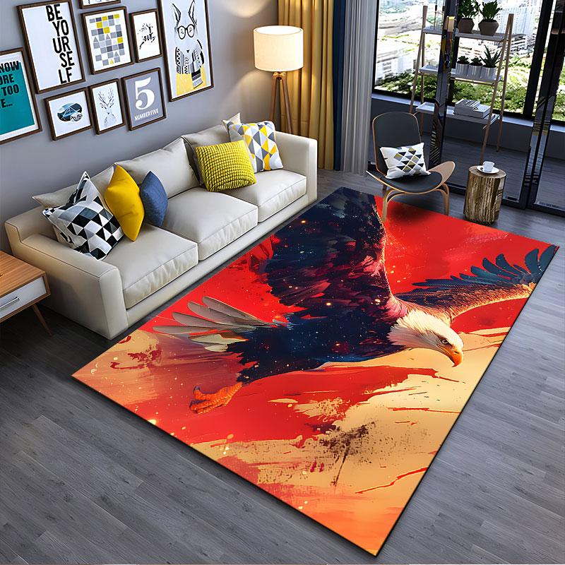 Fiery Eagle Flying Design Suitable As a Non-slip Mat for the Living Room or Bedroom Sofa