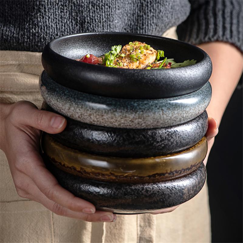 14cm  sell Creative retro ceramic sushi dishes tray Sauce Chili pepper snacks small dishes gold plates set dinner dishes sets