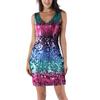 Women Sexy Fashion Off Shoulder Sleeveless Sequins Party Dress Bodycon 