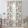 Vintage Pattern Texture Hibiscus Flower Window Curtains In The Living RoomKitchen Window Curtains Hotel Printed Drapes