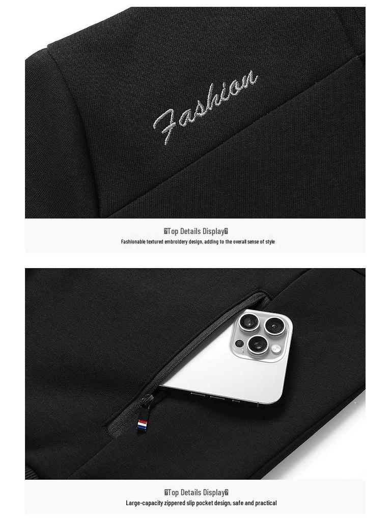 Men's Cotton Tracksuit: Spring/Autumn Stand Collar Sweatshirt & Cardigan, Casual Loose Fit, Middle-aged & Elderly Two-Piece Set