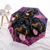 1 PC Automatic Folding Umbrella - Rottweiler Dogs Pattern, Portable & Foldable Design with 8 Ribs, Christmas Birthday Gifts
