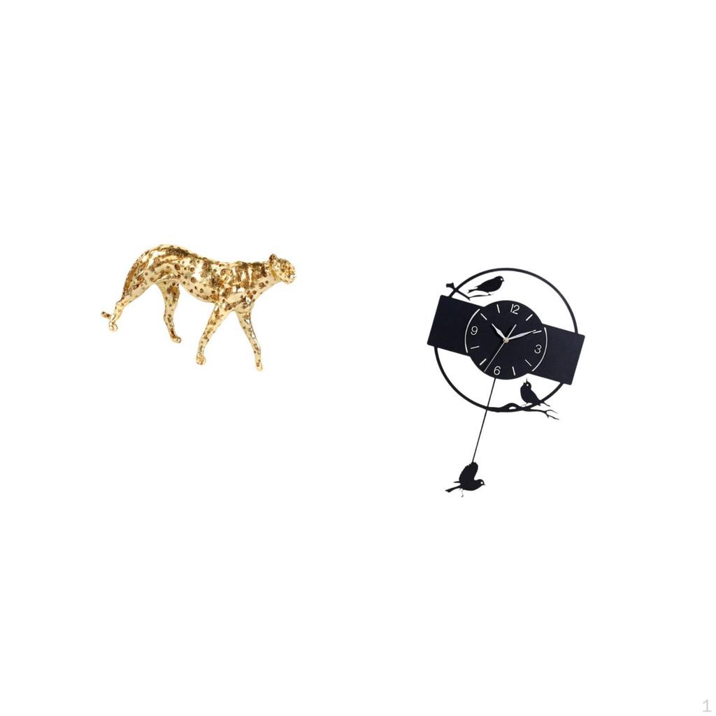 Bird Sculpture Table Centerpiece Minimalist Art Ornament Acrylic Decorative Clock for Office Home