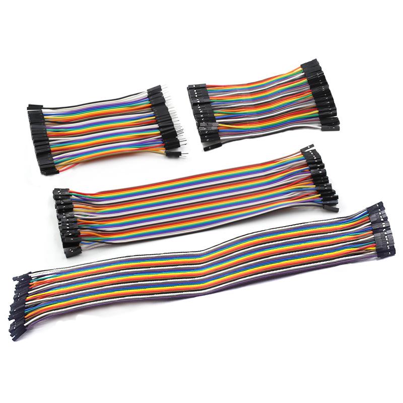 40P Color DuPont Jumper Cables - Female/Female, Male/Female, Male/Male - 10/15/20/30/40CM Lengths
