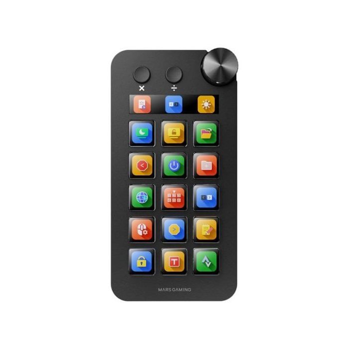 Mars Gaming MSD-NEO Control Deck 15 Teclas LCD Rueda y Botón Dual Windows y MacOS 10.15+ Negro