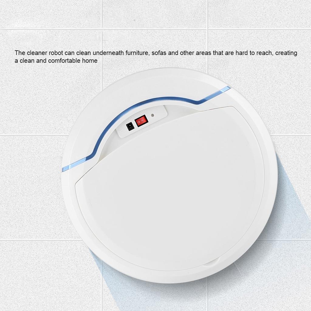 USB Rechargeable Automatic Smart Robot Vacuum Floor Cleaner Household Sweeping Machine Black