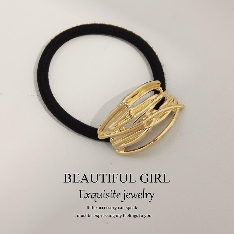 Minimalist Metal Hair Ring - New Korean Style High-End Ponytail Tie Rubber Band.