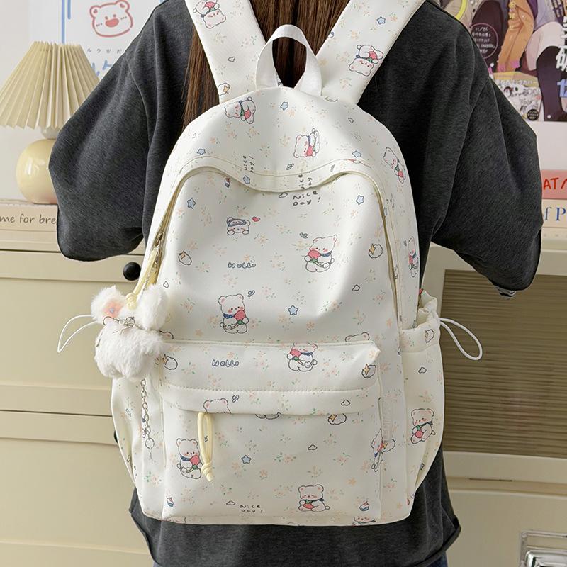 Schoolbag Printed Backpack Female Students Large Capacity High Value Niche School Bag Junior High School Student High School Student Leisure Going