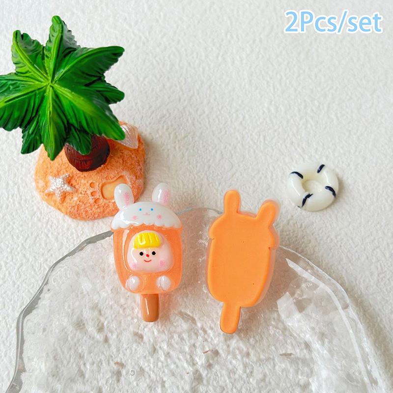 2Pcs Luminous Popsicle Doll Micro Landscape Figure Ornament Outdoor Glowing Miniature Statue Potted Mini Garden Accessories