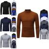 Men's Warm High Neck Solid Color Pullover Jumper Sweater For A Stylish Look