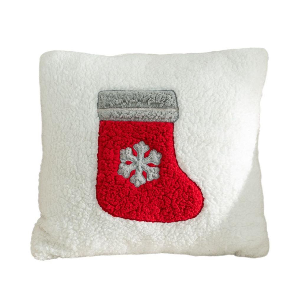 Soft Christmas Pillowcase Plush Cushion Cover Warm Throw Pillowcover  Living Room/Office