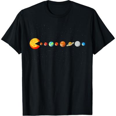 Funny Solar System Teacher Video Games Sun Eating Planets T-Shirt