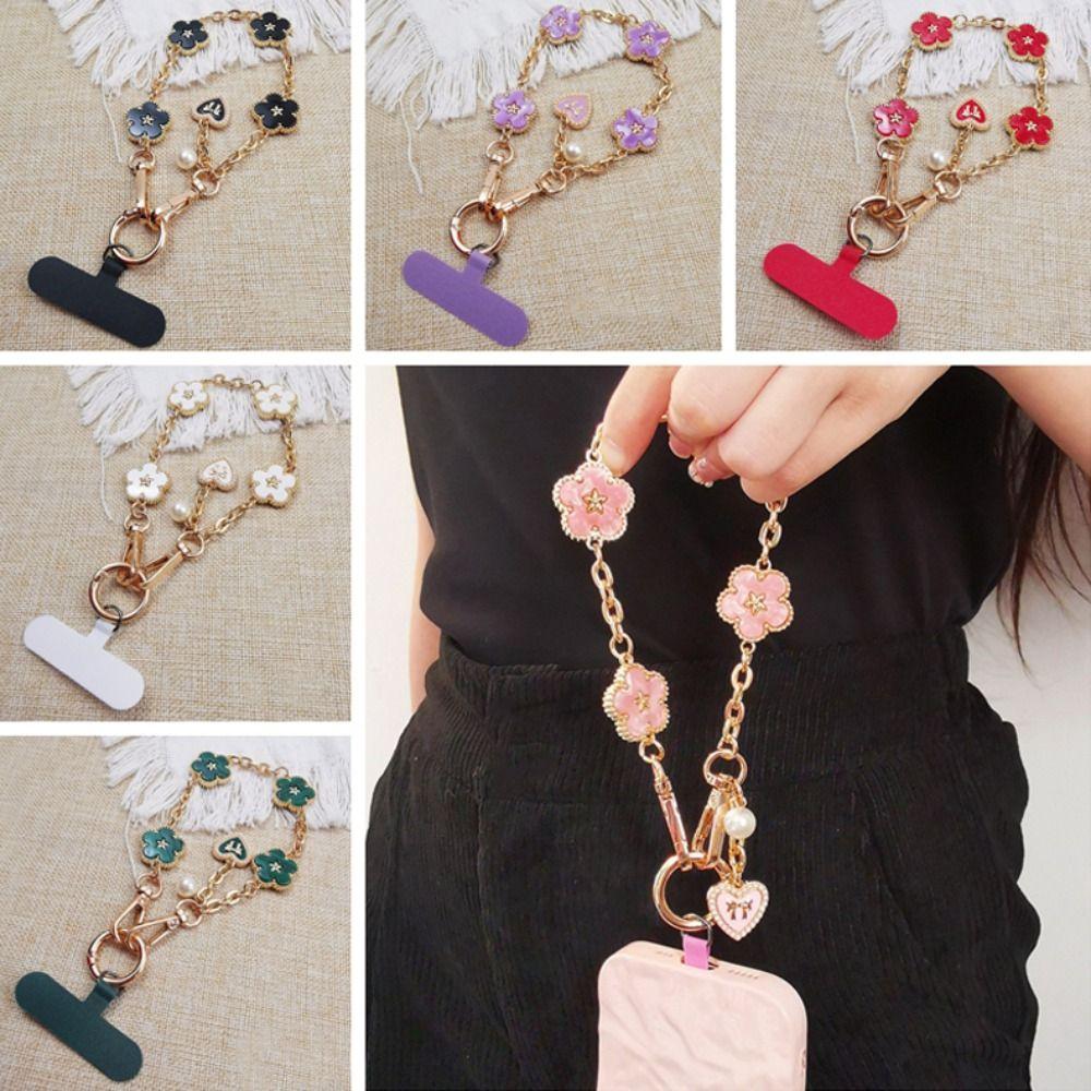 Flower Mobile Phone Strap Metal Chain Mobile Phone Lanyard Cell Phone Chain Women/Lady/Girl