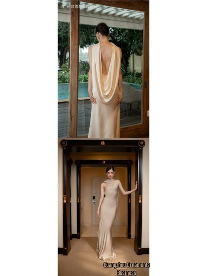 Elegant Summer Satin Evening Gown - Sexy European & American French Style Long Dress for Women
