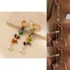 Trendy Irregular Stylish Geometric Earrings With Colorful Stones For Women