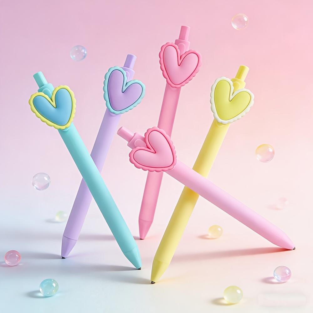 10pcs Heart-Shaped Pen Black Ink 0.5Mm Pointed Nib for Wedding Party Office Stationery Coworker Teacher Birthday Gift