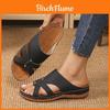 Casual Open Toe Platform Slides For Women With Pu Upper And Rubber Sole For Autumn Wear