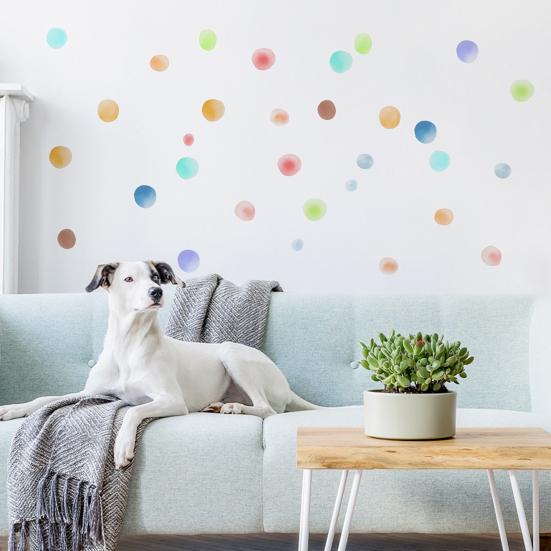 6 Sheet Irregular Polka Dots Wall Stickers, Colorful Boho Wall Decals, Peel and Stick Removable Vinyl Stickers for Playroom Bedroom Nursery
