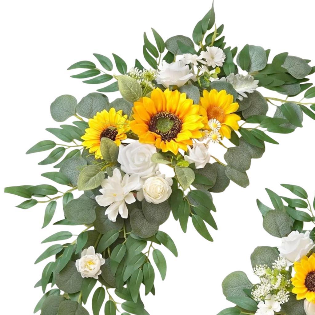 2x Wedding Arch Flowers Decoration Rustic Artificial Floral Swag for Wall Mantel
