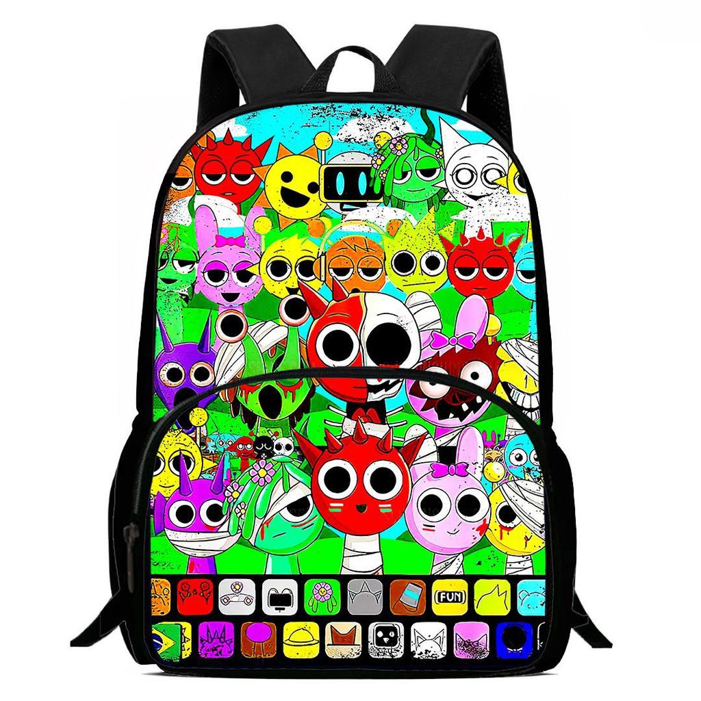 Rhythm Box Sprunki Spel Anime Rugzak Student Schooltas Computer Tas