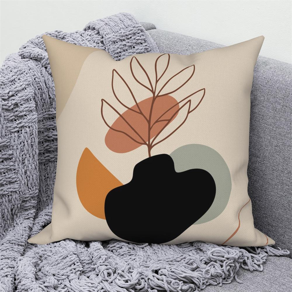 Home Sofa Office Cushion Pillowcase Wholesale  Nordic Style Abstract Plant Floral