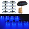 8 In 1 Universal Strobe Lights Car Front Grille Emergency LED Signal Light Red Blue Police Flashing Warning Lamp Accessories