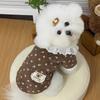 Dog Clothes Teddy Classic Floral Sweatshirt for Small Dogs Pomeranian Winter Pullover Yorkshire Terrier Soft Bottoming Shirt