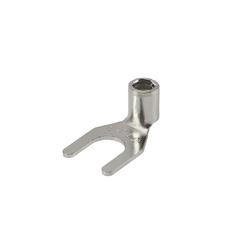 Kaitong 90° Fork Type Cold-Pressed Pre-insulated Copper Lug Terminal SNB1.25-3-4-5-6-8 U-Shape