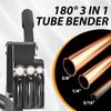 A34R Tube Bender -180 Degree 3 In 1 Pipe Bender Suitable For Bending 1/4Inch 5/16Inch 3/8Inch OD Copper,Brass & Steel Pipes