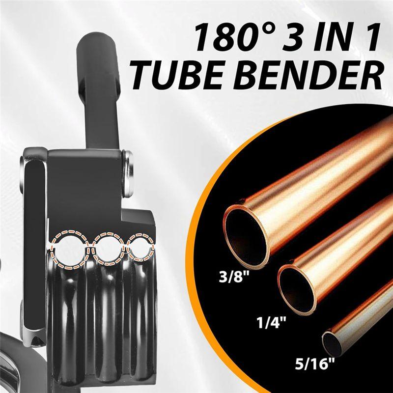 A34R Tube Bender -180 Degree 3 In 1 Pipe Bender Suitable For Bending 1/4Inch 5/16Inch 3/8Inch OD Copper,Brass & Steel Pipes
