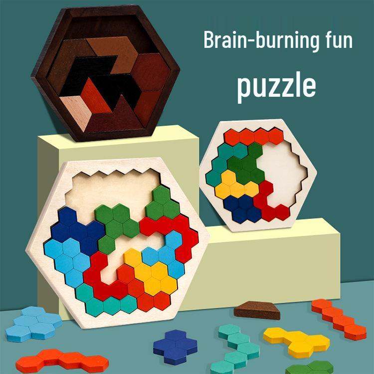 

Colorful Wooden Honeycomb Puzzle for Kids - Early Education Toy for Boys & Girls