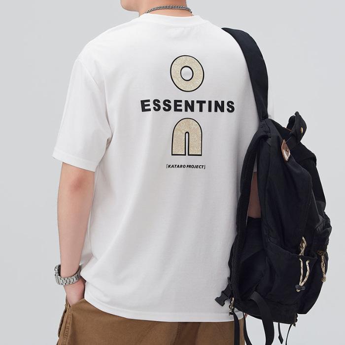 

Новая летняя высококачественная мужская тонкая футболка с коротким рукавом и круглым вырезом свободного кроя M белый