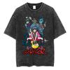 British Classic Virtual Band Gorillaz Poster Tshirt Men Women Streetwear Hip Hop Vintage Washed Cotton Top Oversized Summer Tee