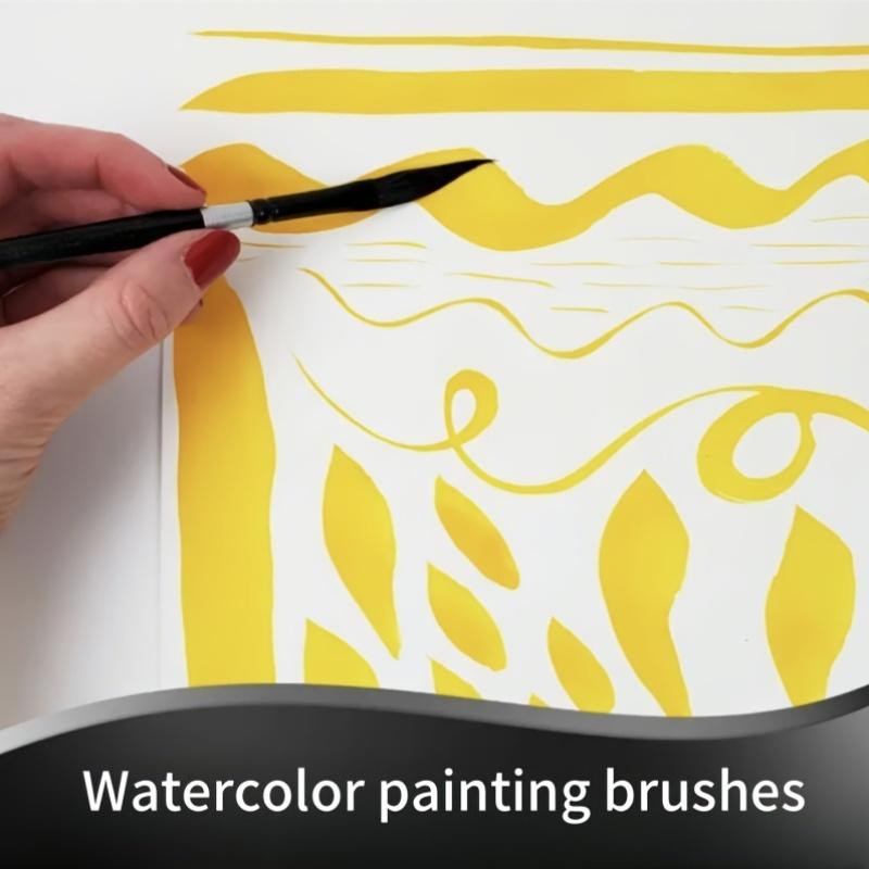 A Set of 4 Watercolor Brushes Designed for Professional Artists, Featuring Chisel Handles And an Ergonomic Ferrule Design