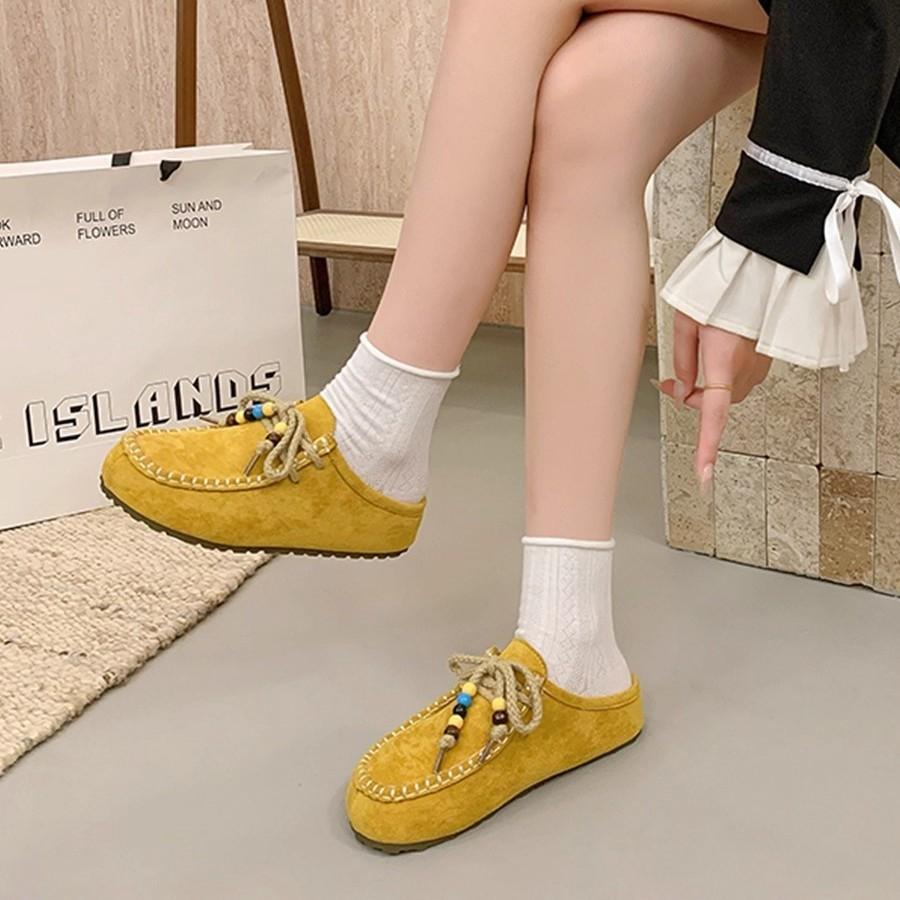 Women's Retro Home Outdoor One Foot Stirrup Arch Support Not Tired Feet Non-slip Lightweight Comfortable Slippers