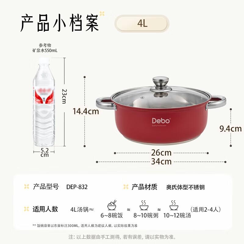 Debo 26cm Stainless Steel Universal Stockpot