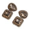 Fashion Women Rhinestone Geometry Earrings/Rings, Vintage Water Drop Earrings/Square Rings, Elegant Earrings/Rings for Women Party