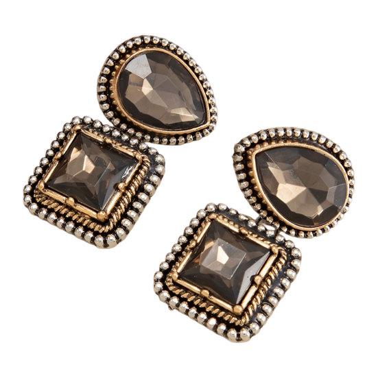 Fashion Women Rhinestone Geometry Earrings/Rings, Vintage Water Drop Earrings/Square Rings, Elegant Earrings/Rings for Women Party
