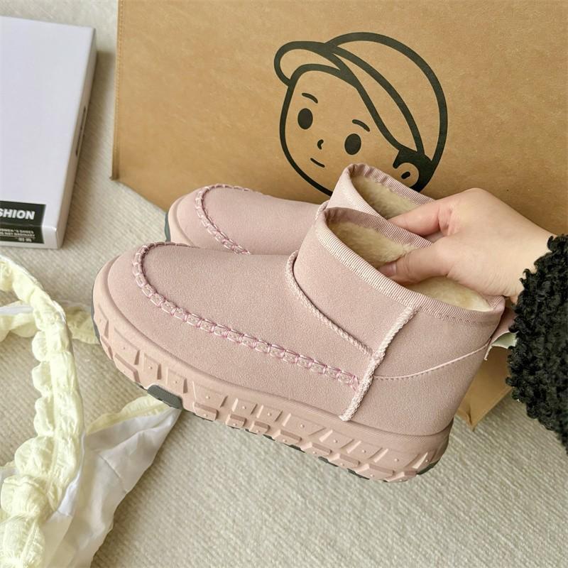 Tire bottom snow boots women's winter new velvet warm thick-soled muffin bottom short cotton boots women