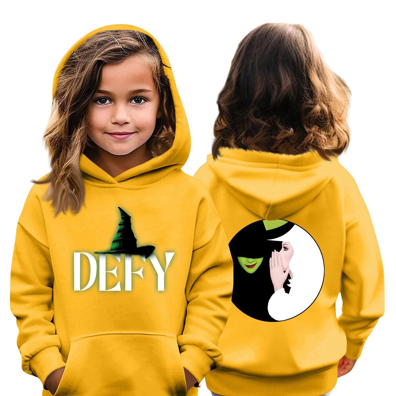 

Дитяча толстовка з капюшоном для хлопчиків і дівчаток, модна толстовка з принтом і кишеньковими рукавами, 3-14 років 160 жовтий