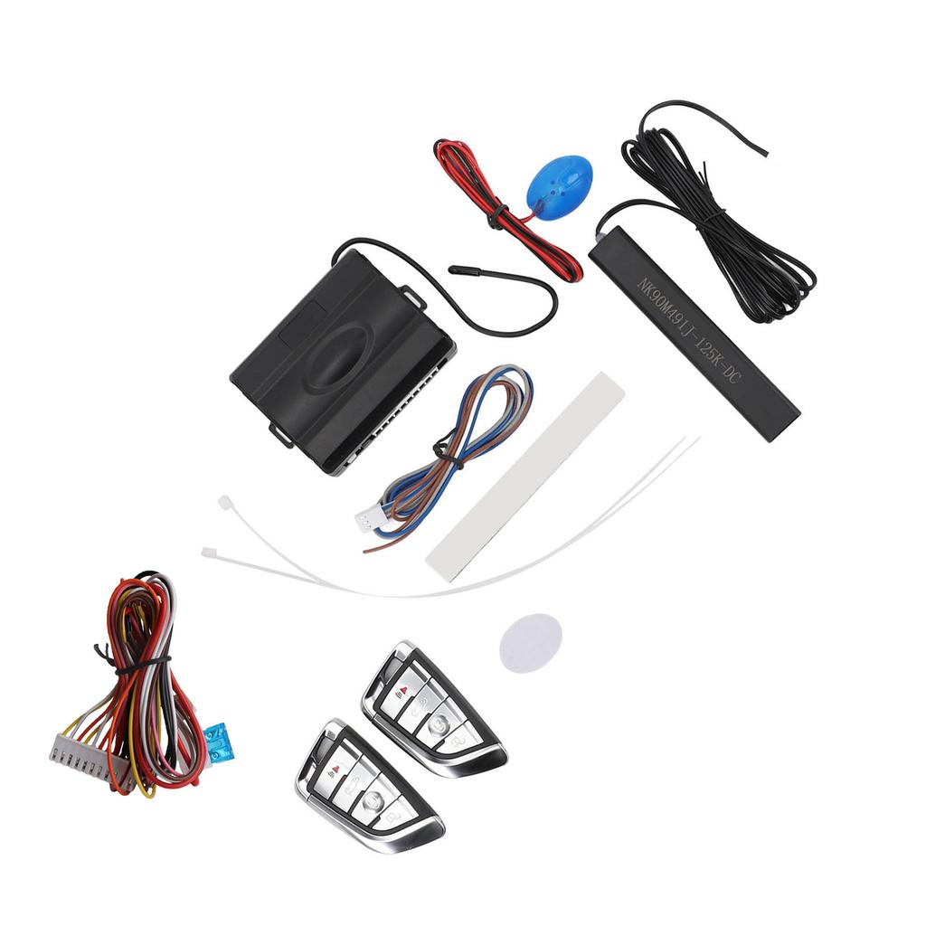 Car Security Alarm System, 12V Car Alarm Security System Keyless Entry With Remote Controls, Passive Anti-Theft Keyless Entry System