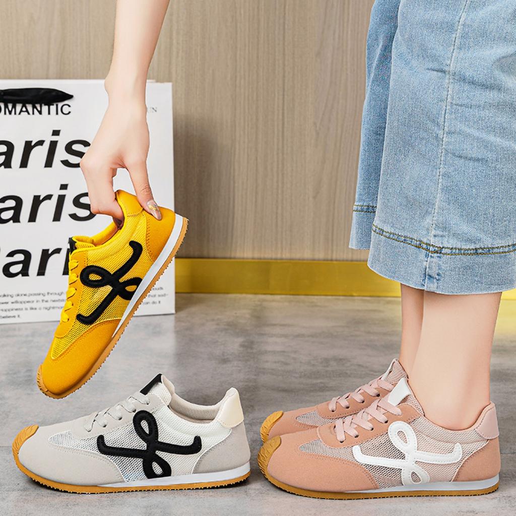 Buty damskie, Uniwersalne buty codzienne, Modne płytkie buty treningowe w stylu niemieckim, Wygodne buty do biegania z miękką podeszwą, Oddychające buty z siateczki