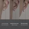 Men's Trendy 925 Plain Hoop Ear Clips & Stud Earrings