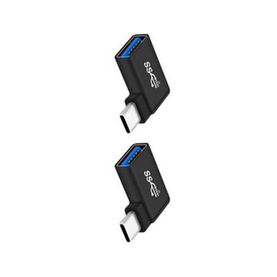 Συσκευασία 2 προσαρμογέων USB C σε USB 3.0 με βύσμα δεξιάς γωνίας 90 μοιρών τύπου C για smartphones, φορητούς υπολογιστές και άλλες συσκευές