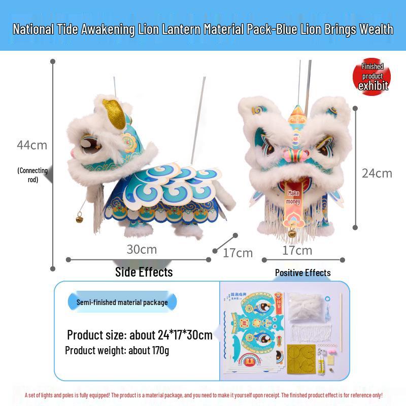 Handmade Lion Dance Lantern Dolls: Trendy Educational Toy for Kids