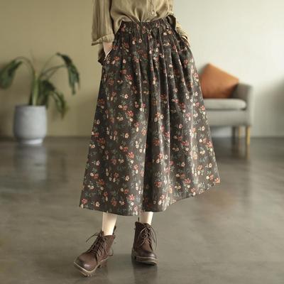 Skirt for Women Cotton Casual Versatile Elastic High Waist Long Loose Trousers Stretchy Slim Skirt