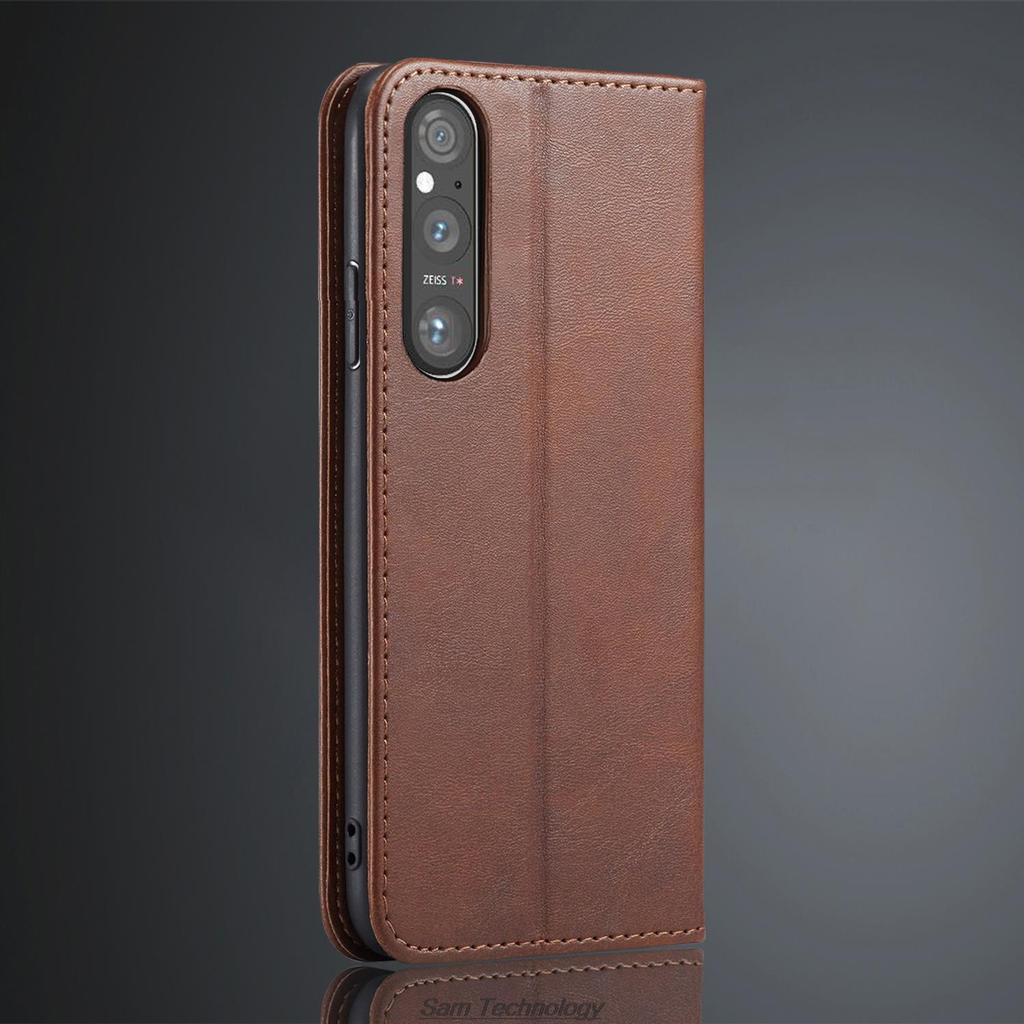 Magnetic Attraction Leather Case for Sony Xperia 1 V XQ-DQ44 6.5" Holster Flip Cover Case Wallet Phone Bags Fundas Coque